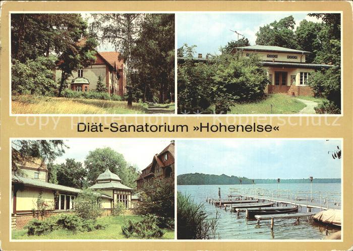 Rheinsberg Diaet Sanatorium Hohenelse Haus 2 und 3 Wandelgang Bootssteg Rheinber