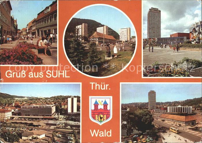 Suhl Thueringer Wald Ernst Thaelmann Platz Hochaus Centrum Warenhaus Waffenmuseu