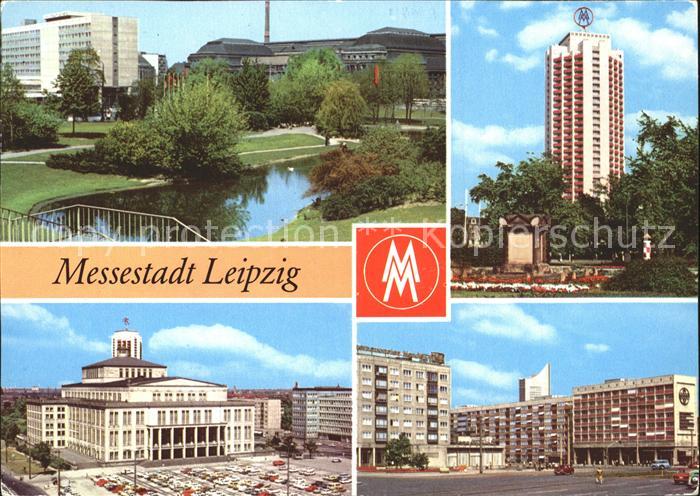 LEIPZIG Sachsen Schwanenteich Interhotel Stadt Leipzig Wohnhochhaus Opernhaus Ka