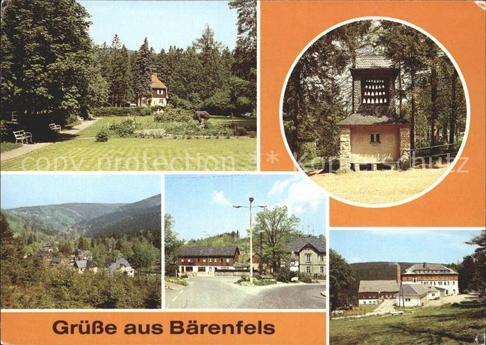 Baerenfels Erzgebirge Park Glockenspiel Teilansicht Milchbar FDGB Heim Max Nikla