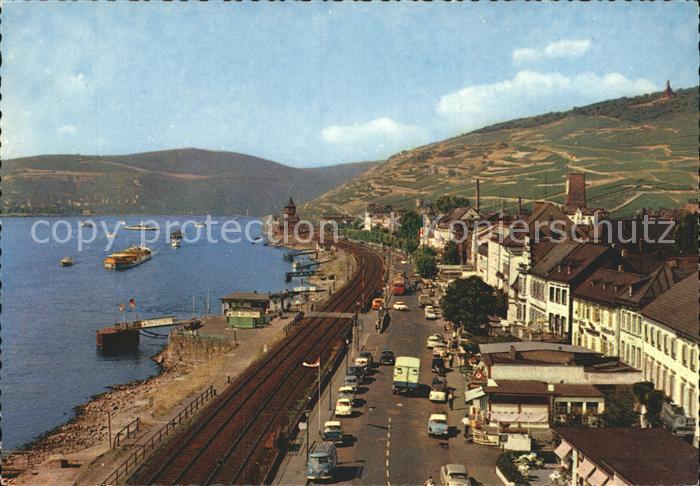 Ruedesheim Rhein Panorama mit Niederwalddenkmal
