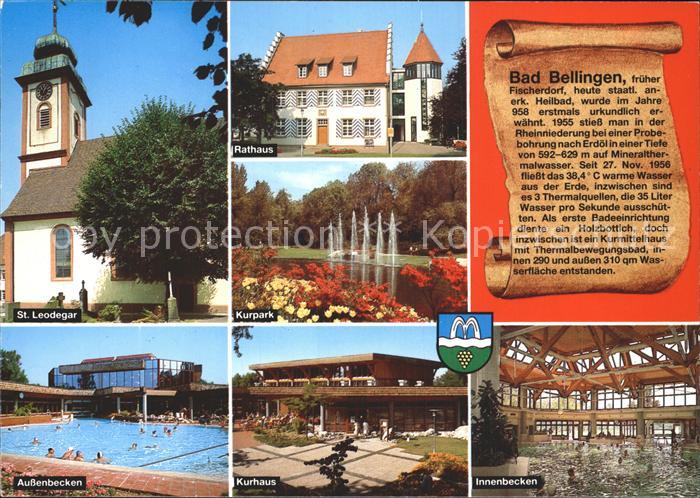 Bad Bellingen St Leodegar Rathaus Kurpark Aussenbecken Kurhaus Innenbecken