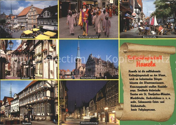 Hameln Weser Osterstr Rattenfaengerspiele Baeckerstr Altstadt Hochzeitshaus Muse