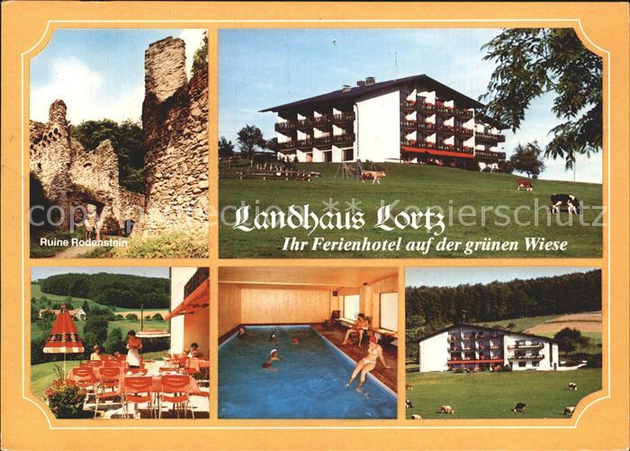 Reichelsheim Odenwald Landhaus Lortz Hotel Pension Cafeterrasse Hallenbad Ruine