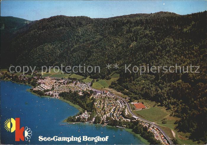 Villach Kaernten See Camping Berghof am Ossiacher See Fliegeraufnahme