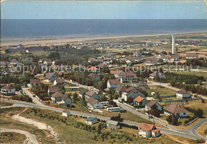 Portbail Les villas et la plage Vue aerienne