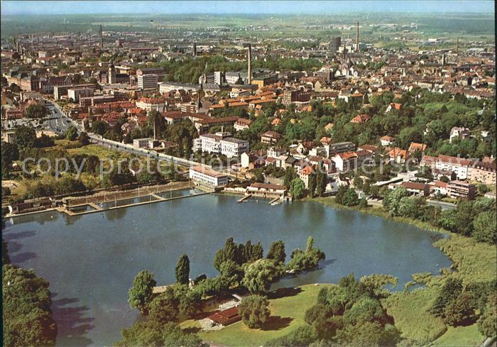 Darmstadt Am grossen Woog Fliegeraufnahme