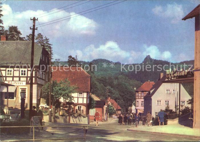 Oybin Sachsen Hauptstrasse mit Scharfenstein