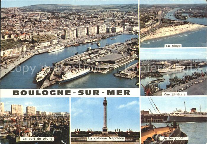 Boulogne-sur-Mer Fliegeraufnahme Hafen Strand Colonne Napoleon