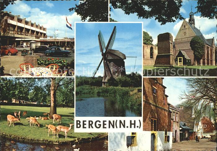 Bergen Nordholland Rehe Kirche Windmuehle