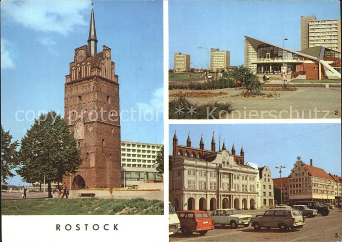 ROSTOCK  CITY Kroepeliner Tor Restaurant Kosmos Rathaus Haus-Sonne