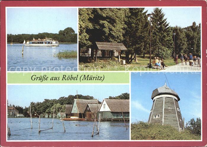 Roebel Mueritz Muehle Promenade Bootshaeuser