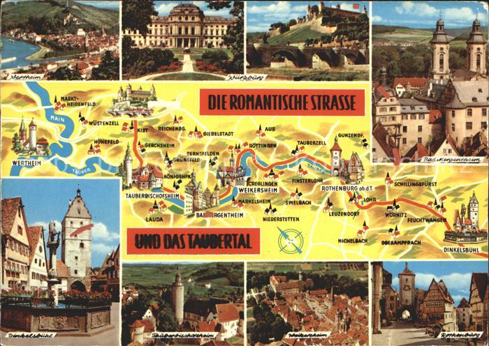 Weikersheim Orte im Taubertal Landkarte