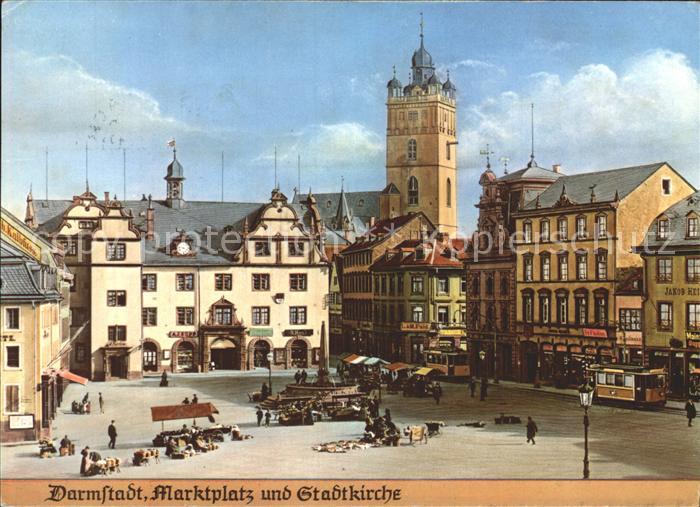 Darmstadt Marktplatz mit Stadtkirche