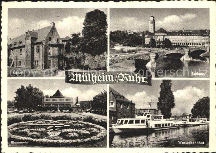 Muelheim Ruhr Rathaus Schloss Blumenuhr Wasserbahnhof