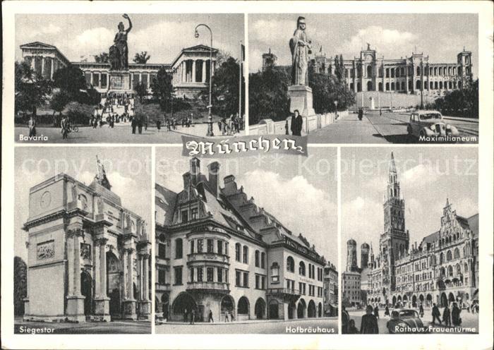 Muenchen Bayern Rathaus Bavaria Siegestor