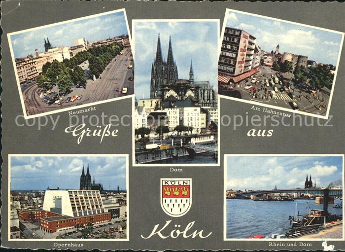 Koeln Rhein Am Hahnentor Neumarkt Opernhaus Rhein und Dom