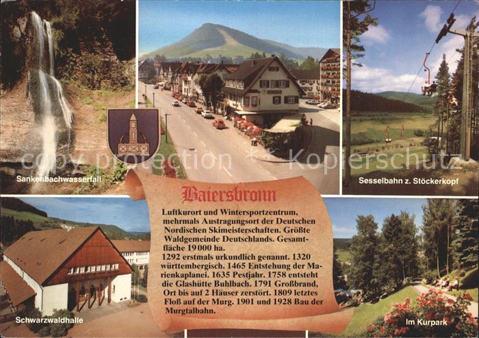 Baiersbronn Schwarzwald Sesselbahn Stoeckerkopf Im Kurpark Sankenbachwasserfall