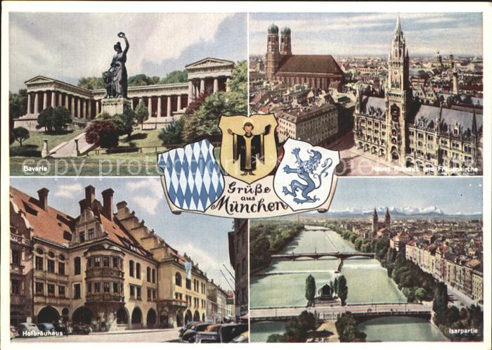 Muenchen Bayern Bavaria Neues Rathaus Hofbraeuhaus Isarpartie