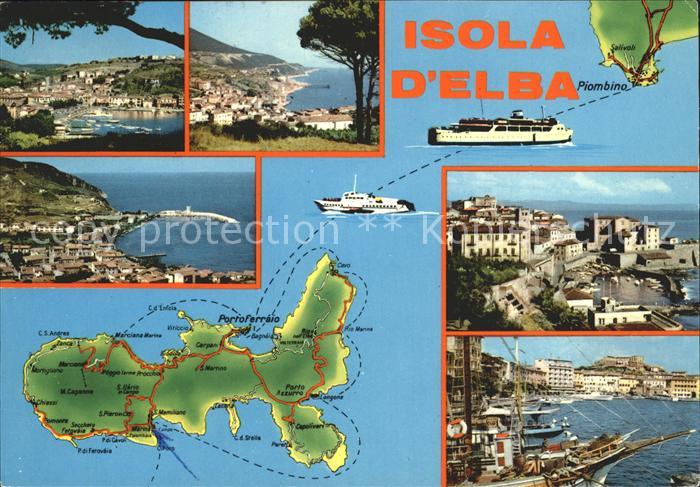 Isola d Elba Fliegeraufnahme Portoferrairo Karte