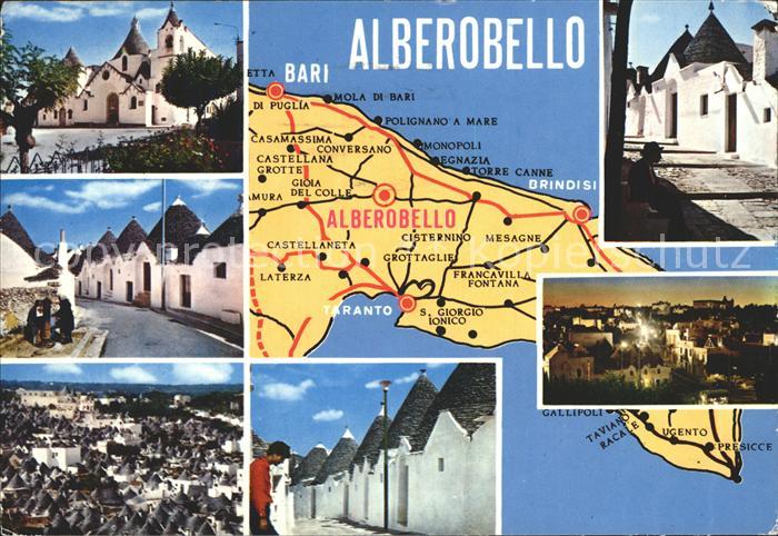 Alberobello Karte Stadtansichten