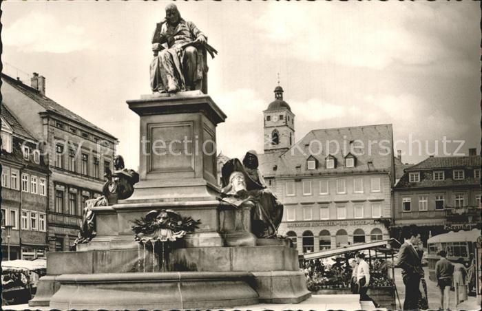 Schweinfurt Marktplatz mit Rueckert Denkmal