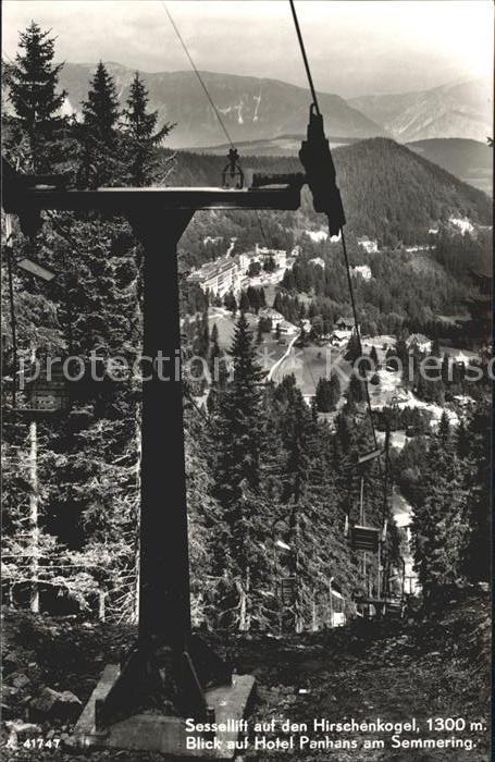 Semmering Niederoesterreich Hirschenkogel Lift mit Blick auf Hotel Panhans