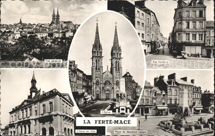 La Ferte-Mace Gesamtansicht Kirche Marktplatz
