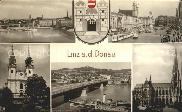 Linz Donau Strassenbahn Schiff Dom