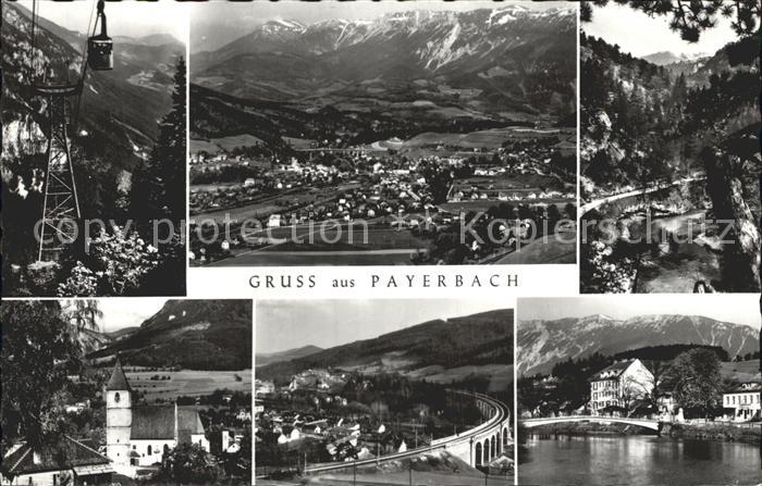 Payerbach Gondelbahn Stadtansicht Bruecke