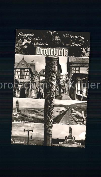 Ruedesheim Rhein Drosselgasse Denkmal Drahtseilbahn