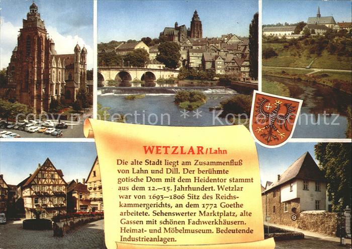 WETZLAR Lahn Hessen Fachwerkhaeuser Dom Lahnbruecke
