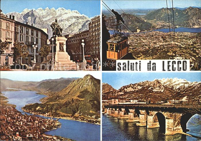 Lecco Panorama Bruecke Denkmal Seilbahn