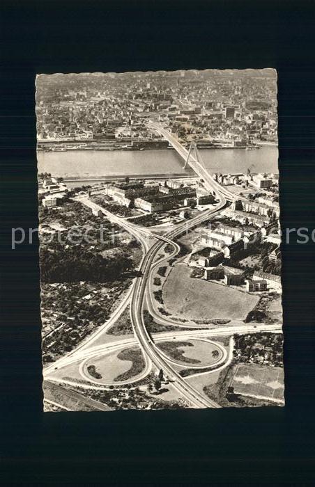 Koeln Rhein Fliegeraufnahme Severinsbruecke