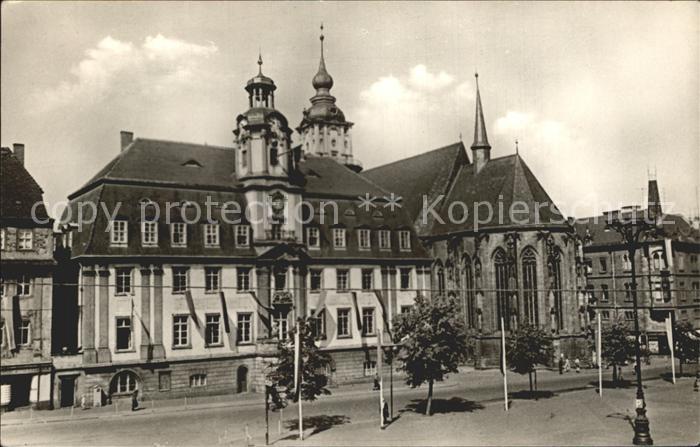 Weissenfels Saale Karl Marx Platz mit Rathaus
