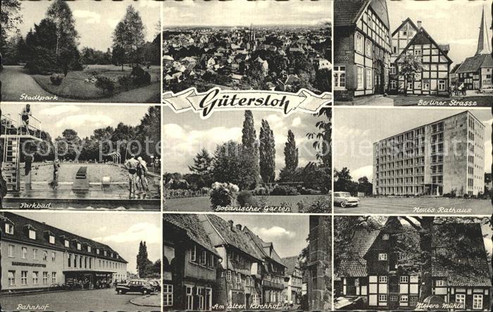 Guetersloh Stadtpark Berliner Strasse Rathaus Botanischer Garten Parkbad Bahnhof