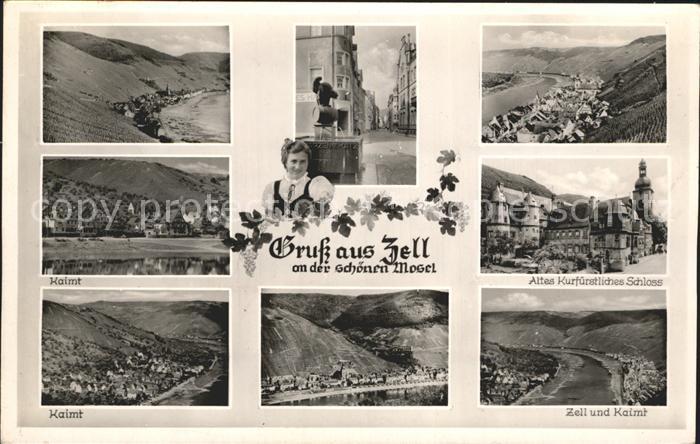 Zell Mosel Panorama Weinberge Kaimt Kurfuerstliches Schloss Brunnen