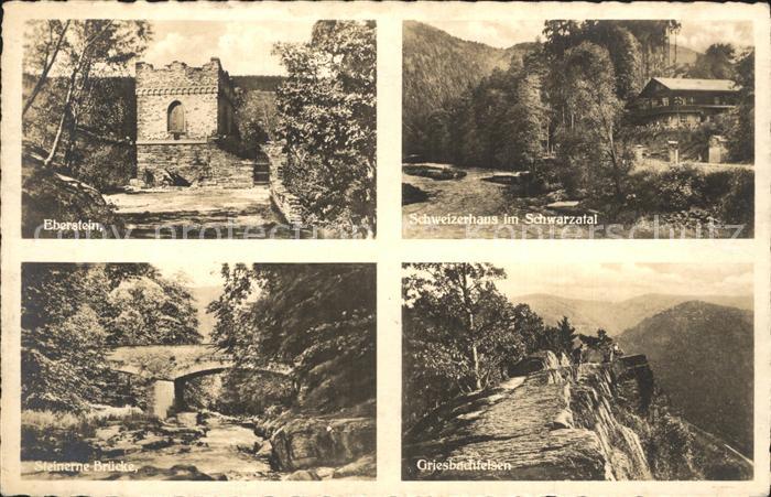 Schwarzatal Schweizerhaus Eberstein Ruine Steinerne Bruecke Griesbachfelsen