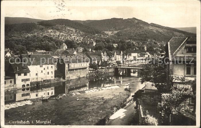 Gernsbach Haeuserpartie an der Murg