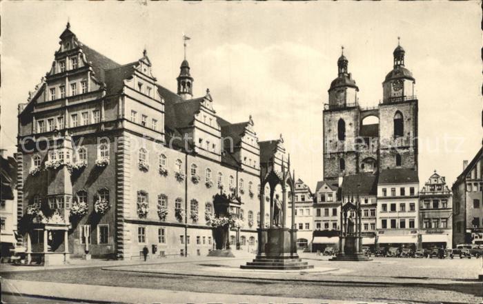 Wittenberg Lutherstadt Markt Rathaus Stadtkirche Denkmal