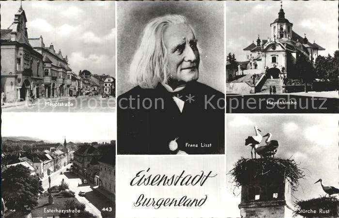 Eisenstadt Hauptstrasse Haydnkirche Stoerche Esterhazystrasse Franz Liszt Kompon