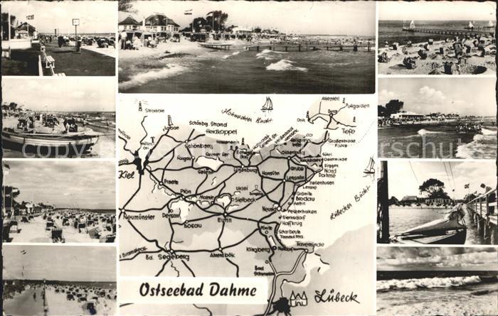 Dahme Ostseebad Strand Promenade Brandung Landkarte
