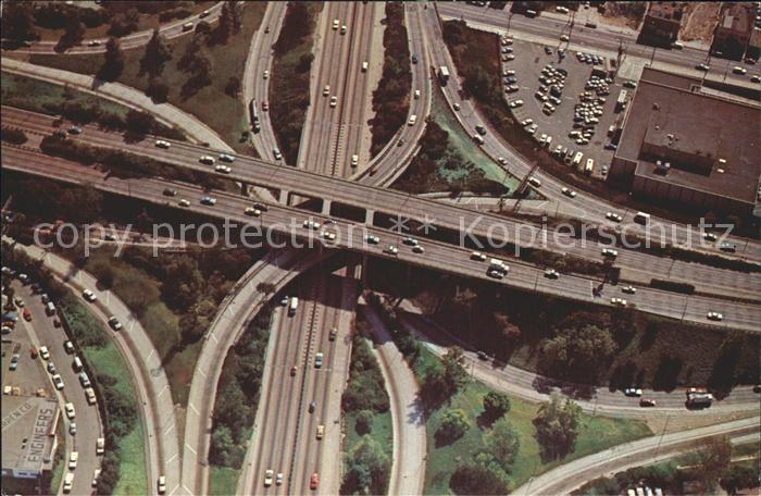 Los Angeles California The Stack Freeways aerial view