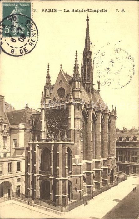 Paris La Sainte Chapelle Stempel auf AK