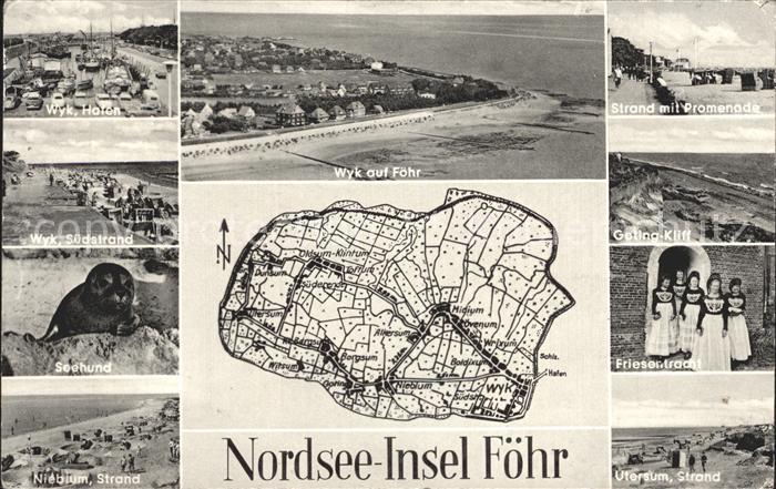 Wyk Foehr Hafen Strand Seehund Friesentracht Kliff Nordseeinsel