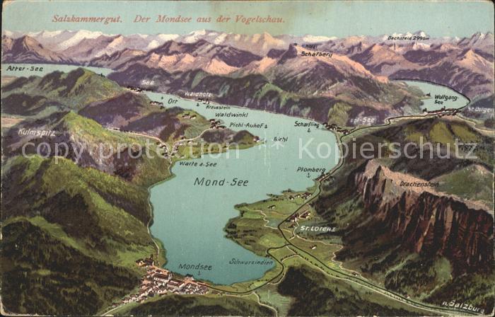 Mondsee Salzkammergut Alpenpanorama aus der Vogelschau