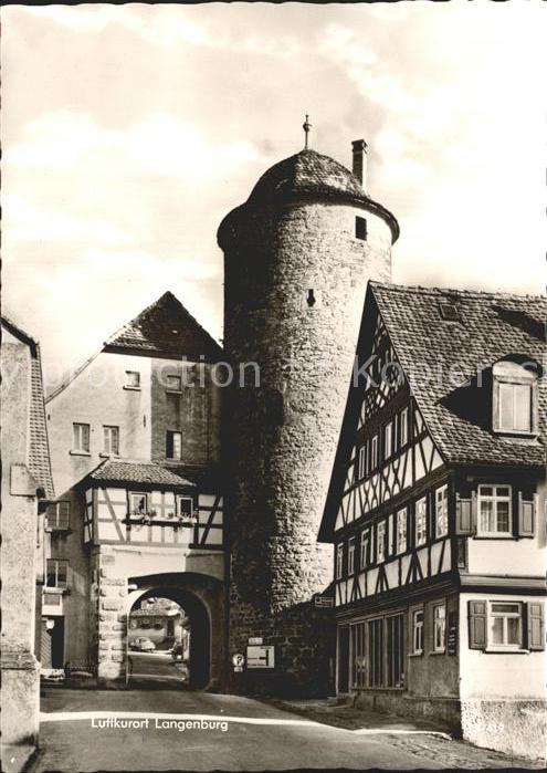 Langenburg Wuerttemberg Cafe Bauer Hofkonditorei Fachwerkhaus Turm Torbogen