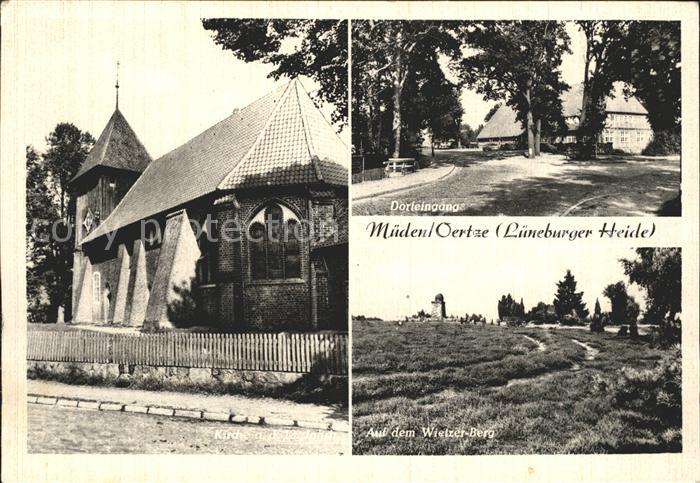 Mueden oertze Kirche Dorfeingang Wietzer Berg Lueneburger Heide