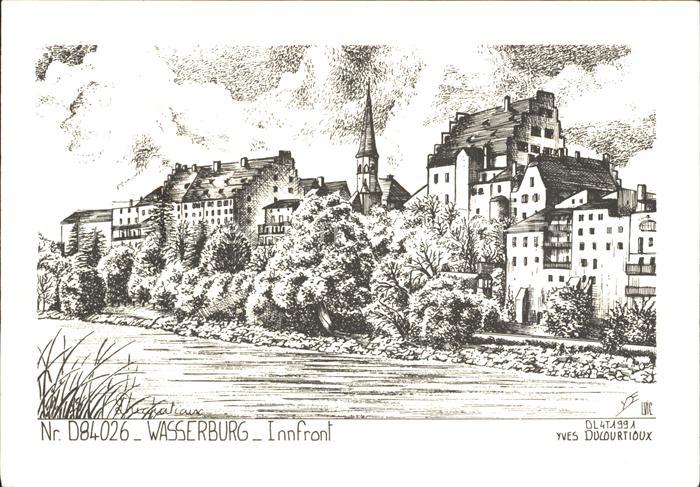 Wasserburg Inn Partie am Inn Kuenstlerkarte Yves Ducourtioux