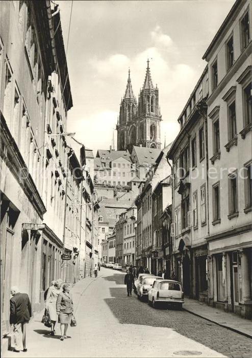 Meissen Elbe Sachsen Burgstrasse Kirchtuerme